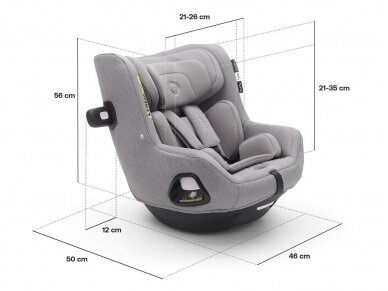 Automobilinė kėdutė Bugaboo OWL by NUNA 0-18kg su ISOFIX baze Mineral washed black 9