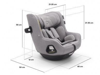 Automobilinė kėdutė Bugaboo OWL by NUNA 0-18kg su isofix baze Mineral grey 5