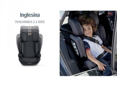 Automobilinė kėdutė Inglesina Tolomeo Stone Grey 15-36kg 2/3gr. izofix 3