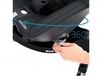 Car seat Maxi cosi Pebble 360 Essential Grey 0-13kg + Familyfix 360 izofix bazė 9