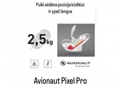 AVIONAUT PIXEL PRO automobilinė kėdutė Grey 0-13 kg 1