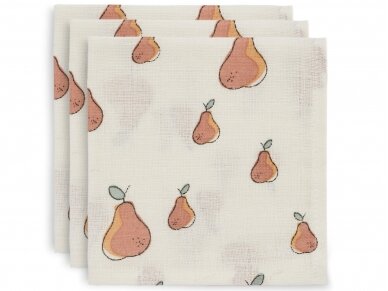 Jollein muslino merliukai 31x31 cm Pear 3vnt