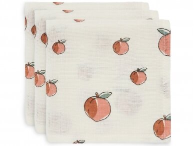 Jollein hydrofiliniai muslino merliukai 31x31 cm Peach 3vnt