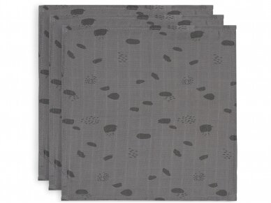 Jollein muslino audinio vystyklų rinkinys 115x115cm  Spot Storm Grey 2vnt