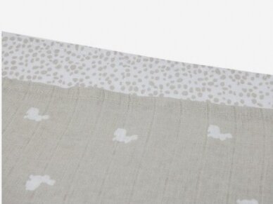 Хлопковые пелёнки Jollein 70x70cm Dotted Rabbit Nougat 2шт 1