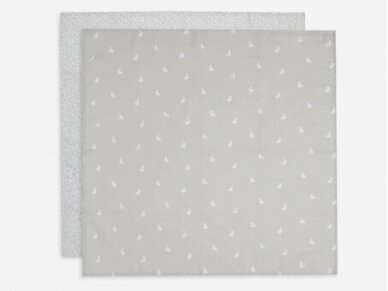 Хлопковые пелёнки Jollein 70x70cm Dotted Rabbit Nougat 2шт