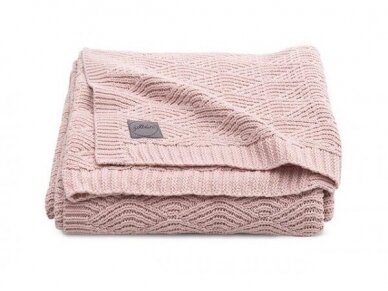 Jollein megztas pledas River knit 100x150cm Pale Pink