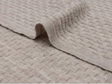 Blanket Cradle 100x150cm Weave Knit Merino wool Funghi 3