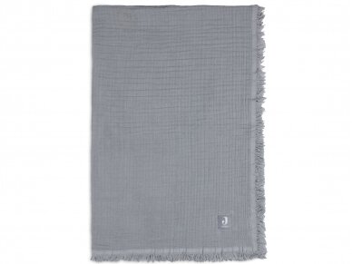 Jollein muslino pledas 120x120 cm Fringe Storm Grey 2