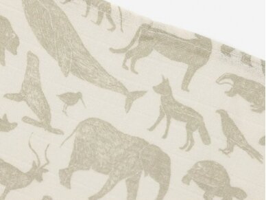 Jollein cloth Hydrophil 70x70cm Animals Olive Green 3 pieces 2