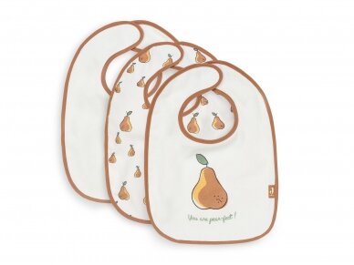 Jollein neperšlampamų seilinukų rinkinys Bib Pear Caramel 3 vnt.