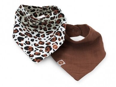 Jollein seilinukas Bib Bandana Hydrofiel Leopard 2 vnt.