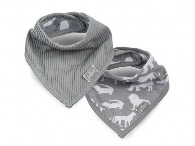 Jollein seilinukas Bib Bandana Safari Stone Grey 2 vnt.