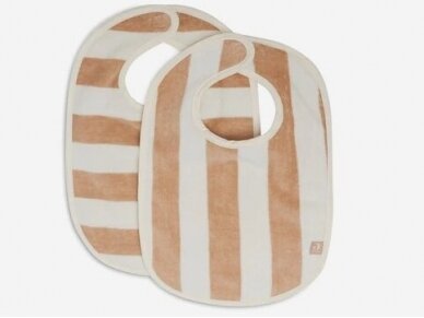 Jollein Bib Stripe Terry Biscuit GOTS 2 Pack