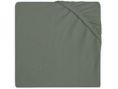 Jollein trikotažinė paklodė su guma Jersey Ash Green 60x120