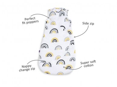 SnuzPounch sleeping bag 0-6men Mustard Rainbows 2.5 TOG 1