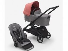 Universalus vežimėlio komplektas Bugaboo Dragonfly 2in1 Sunrise red/grey mélange/black frame