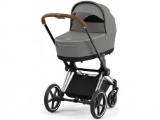 Universalus vežimėlis Cybex Priam V4 Pearl Grey/Chrome Brown 2in1