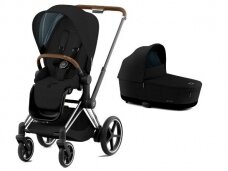 Universalus vežimėlis Cybex Priam V4 Plus Stardust Black/Black Brown 2in1