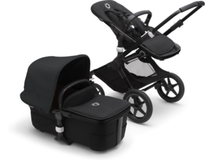 Universalus vežimėlio komplektas 2in1 Bugaboo Fox 3 Midnight black/midnight black/black važiuoklė