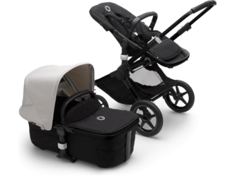 Universalus vežimėlio komplektas 2in1 Bugaboo Fox 3 Misty white/midnight black/black važiuoklė