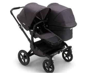 Universalus vežimėlis pametinukams Bugaboo Donkey 5 DUO Premium Collection Washed Black/Washed Black/Black važiuoklė