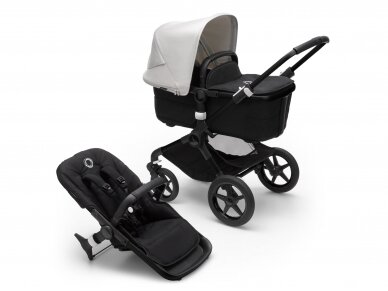 Universalus vežimėlio komplektas 2in1 Bugaboo Fox 3 Misty white/midnight black/black važiuoklė 1