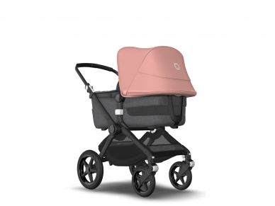 Universalus vežimėlio komplektas 2in1 Bugaboo Fox 3 Morning pink/grey melange/black važiuoklė 4