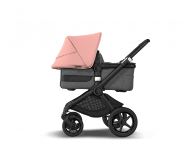 Universalus vežimėlio komplektas 2in1 Bugaboo Fox 3 Morning pink/grey melange/black važiuoklė 3