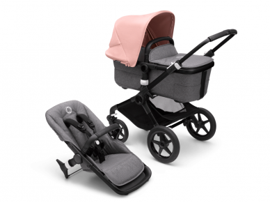 Universalus vežimėlio komplektas 2in1 Bugaboo Fox 3 Morning pink/grey melange/black važiuoklė 1