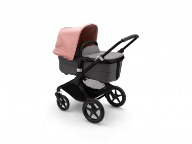 Universalus vežimėlio komplektas 2in1 Bugaboo Fox 3 Morning pink/grey melange/black važiuoklė 2