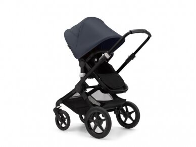 Universalus vežimėlio komplektas 2in1 Bugaboo Fox 3 Stormy blue/midnight black/black važiuoklė 4