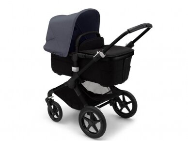 Universalus vežimėlio komplektas 2in1 Bugaboo Fox 3 Stormy blue/midnight black/black važiuoklė 2