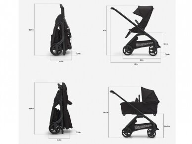 Universalus vežimėlio komplektas Bugaboo Dragonfly 2in1 Forest green/midnight black/black frame 10