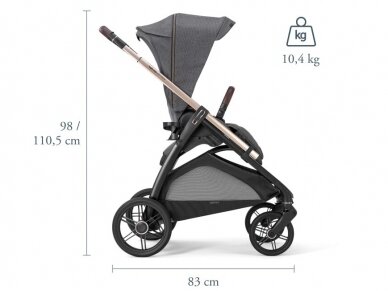 Universalus vežimėlio komplektas Inglesina Aptica 4in1 Velvet Grey + Darwin Infant Recline 0-13 kg 8