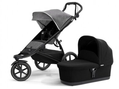 Thule Glide2 black gray melanger with bassinet black Ve im li