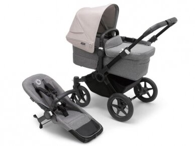 Universalus vežimėlis Bugaboo Donkey 5 Mono 2in1 Black/Grey Melange/Misty White