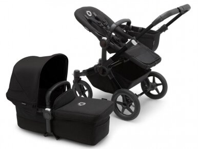 Universalus vežimėlis Bugaboo Donkey 5 Mono 2in1 Black/Midnight Black/Midnight Black