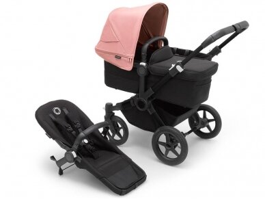 Universalus vežimėlis Bugaboo Donkey 5 Mono 2in1 Black/Midnight Black/Morning Pink