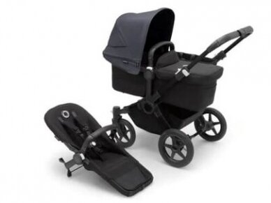 Universalus vežimėlis Bugaboo Donkey 5 Mono 2in1 Black/Midnight Black/Stormy Blue