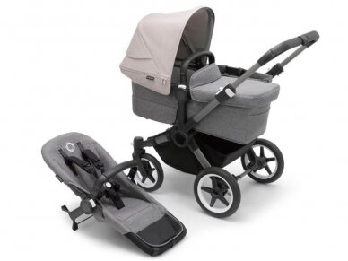 Universalus vežimėlis Bugaboo Donkey 5 Mono 2in1 Graphite/Grey Melange/Misty White