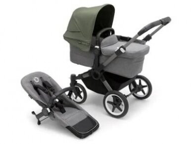 Universalus vežimėlis Bugaboo Donkey 5 Mono 2in1 Graphite/Grey Melange/Forest Green