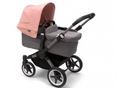 Universalus vežimėlis Bugaboo Donkey 5 Mono 2in1 Graphite/Grey Melange/Morning Pink 2