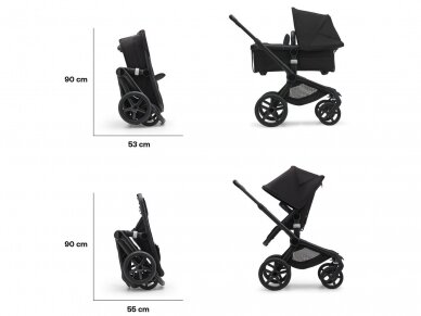 Universalus vežimėlis Bugaboo Fox 5 Misty white/midnight black/ frame black 2in1 4