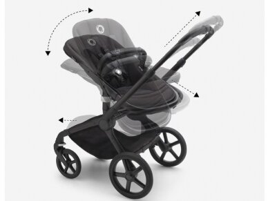 Universalus vežimėlis Bugaboo Fox 5 Midnight black/Midnight black/graphite frame 2in1 3