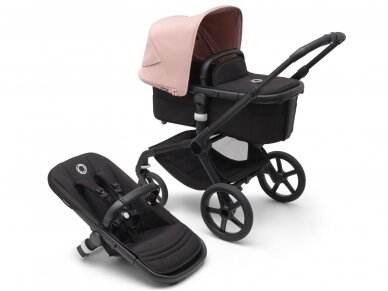 Universalus vežimėlis Bugaboo Fox 5 Morning pink/midnight black/ frame black 2in1