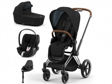 Universalus vežimėlis Cybex Priam V4 Deep Black 4in1 Matt Black