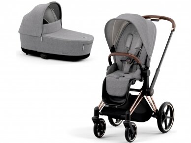 Универсальная коляска Cybex Priam V4 Plus Manhattan Grey/Rose Gold 2in1