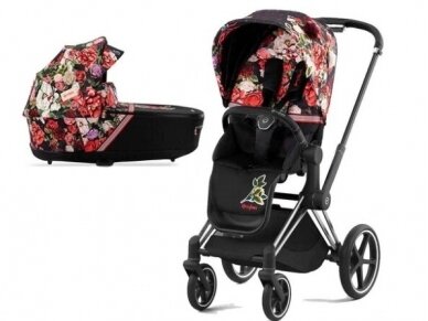 Cybex Priam V4 SPECIAL EDITION Spring Blossom Dark 2in1 Chrome Black