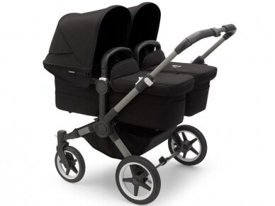 Universalus vežimėlis dvynukams Bugaboo Donkey 5 TWIN - Graphite/Midnight Black/Midnight Black